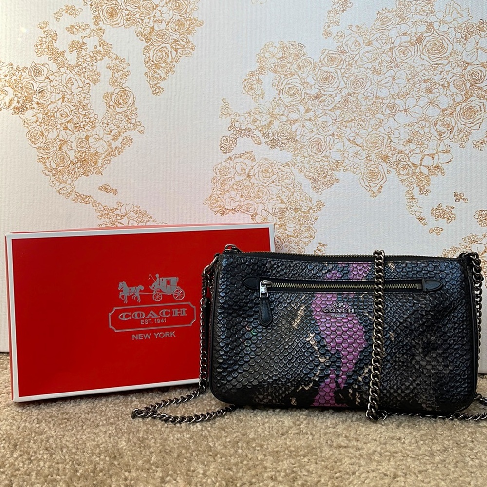 Coach Snake Embossed Leather Crossbody